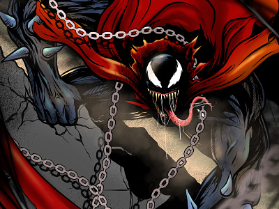 Vespawn character comic dark art marvel monster spawn venom