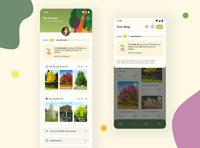 Tree Planting App app design mobile design tree planting tree planting app ui design ux design uxui