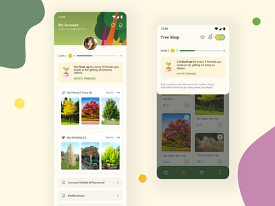 Tree Planting App app design mobile design tree planting tree planting app ui design ux design uxui