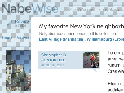 Neighborhood discussion blue discussion overlay ui