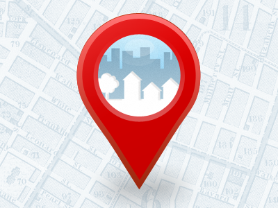 Updated Map Pin location map neighborhood pin red