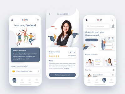 Kalm - mental health apps revamp app design ui ux