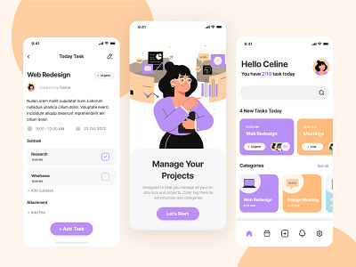 Task Management App - UI Concept app design management task ui