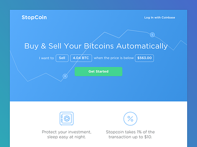 Stopcoin Homepage bitcoin coinbase crypto marketing splash stopcoin web