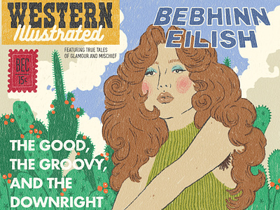 The good, the groovy, and the downright foxy! digital illustration hand lettering illustration magazine portrait art procreate pulp cover self portrait typography western art zine