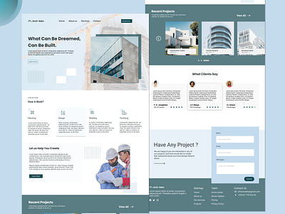 construction landing page design ui ux