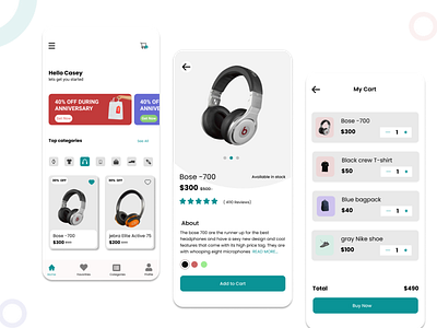 E-commerce mobile App app design ui ux