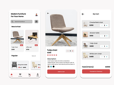 furniture App app design ui ux