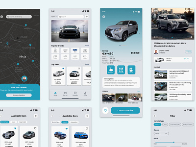 Car dealer app design typography ui ux