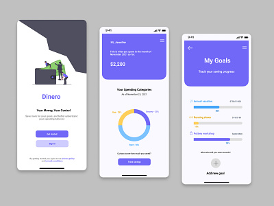 Dinero - Budgeting App budgeting app fintech mobile money savings ui