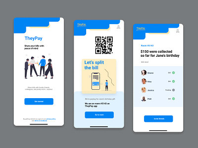 TheyPay - Split bills with peace of mind fintech graphic design mobile payments split bills ui ux