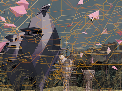 M.Arch Thesis: STATIC 3d adobe architecture conceptart design dystopian illustration render rhinoceros