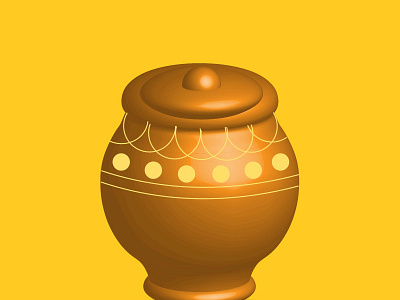 Simple beautiful pot 3d graphic design