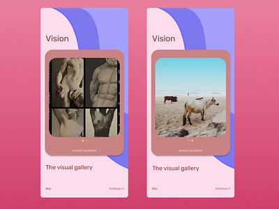 Visual art gallery app app dailydesign design illustration pastel photography quickdesign ui visualart