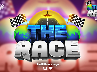 The Race Game Logo 3d branding game logo graphic design illustration illustrator logo logo design photoshop roblox logo vector vector art