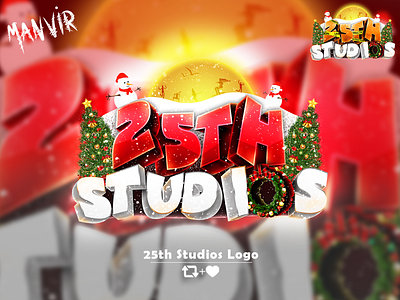 25th Studios Game Logo 3d branding christmas christmas day design game logo graphic design illustration illustrator logo logo art logo design ui vector winter winter logo