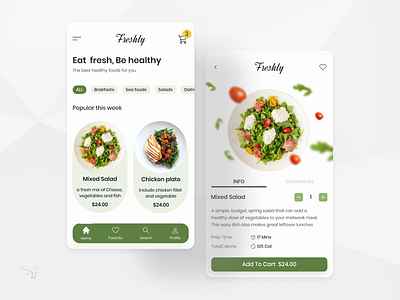Freshly Food App app design foodapp iphone ui user ux