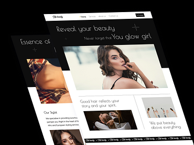 NB Beauty Salon beauty beauty girl beauty salon design hair styling home page idea inspiration landing page phibrows salon ui user ux