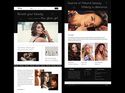 NB Beauty Salon beauty beauty center beauty salon black design footer hair style header home page landing page phibrows salon stylist ui user ux