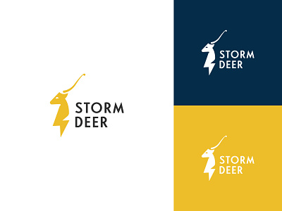 Storm Deer Logo animal brand identity branding creative logo deer electric energy horns logo logo creation logo designer logo maker mascot power skull storm