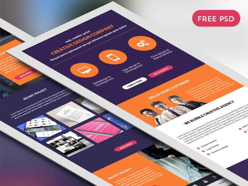 Download Corporate Newsletter Free Psd Template by PSD Freebies on Dribbble