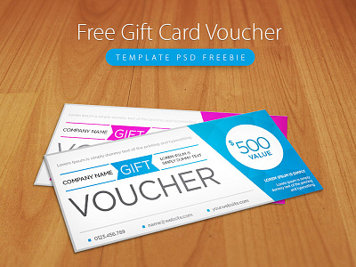 Freebie : Clean and Modern Gift voucher template PSD card color coupon discount free psd freebie gift invitation label premium freebies reward voucher