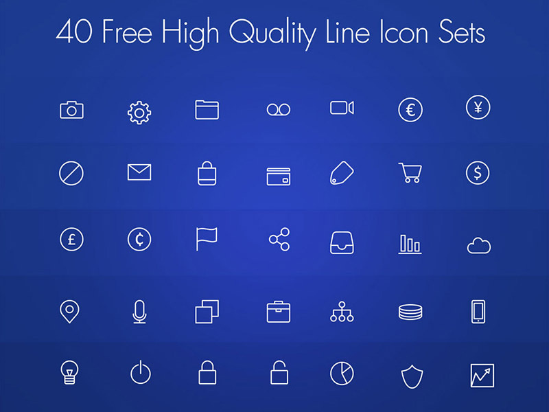 Freebie : 40 Free High Quality Line Icon Set PSD latest icons outline icon icons iconset free psd freebie exclusive free