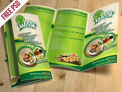 Tri-Fold Restaurant Food Menu Template Free PSD brochure catalogue flyer free psd menu print psd restaurant restaurant flyer restaurant menu template trifold