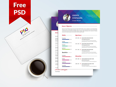Freebie: Resume & Cover Letter Template Free PSD Graphics