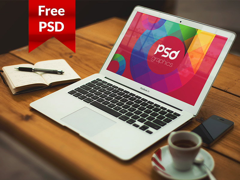 Macbook air mockup free psd graphics information