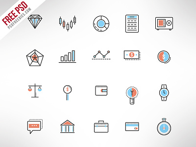 Freebie : Investment Doodle Icon Set Free PSD