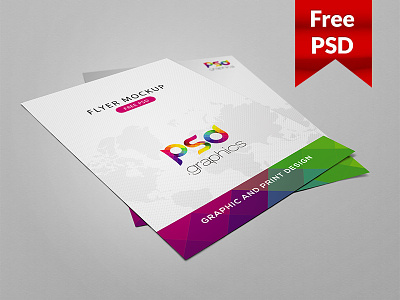 Flyer Mockup Free PSD Graphics