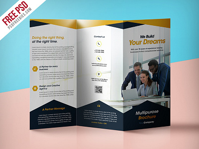 Professional Corporate Tri Fold Brochure Free Psd Template brochure psd business brochure psd corporate brochure psd creative trifold brochure free brochure psd free psd modern brochure psd multipurpose brochure psd trifold template