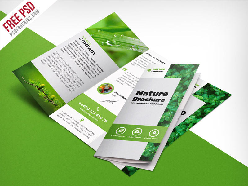 Freebie : Nature Tri Fold Brochure Template Free PSD by ...