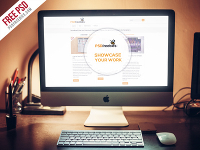 Freebie : Apple Imac Desktop Mockup Free PSD