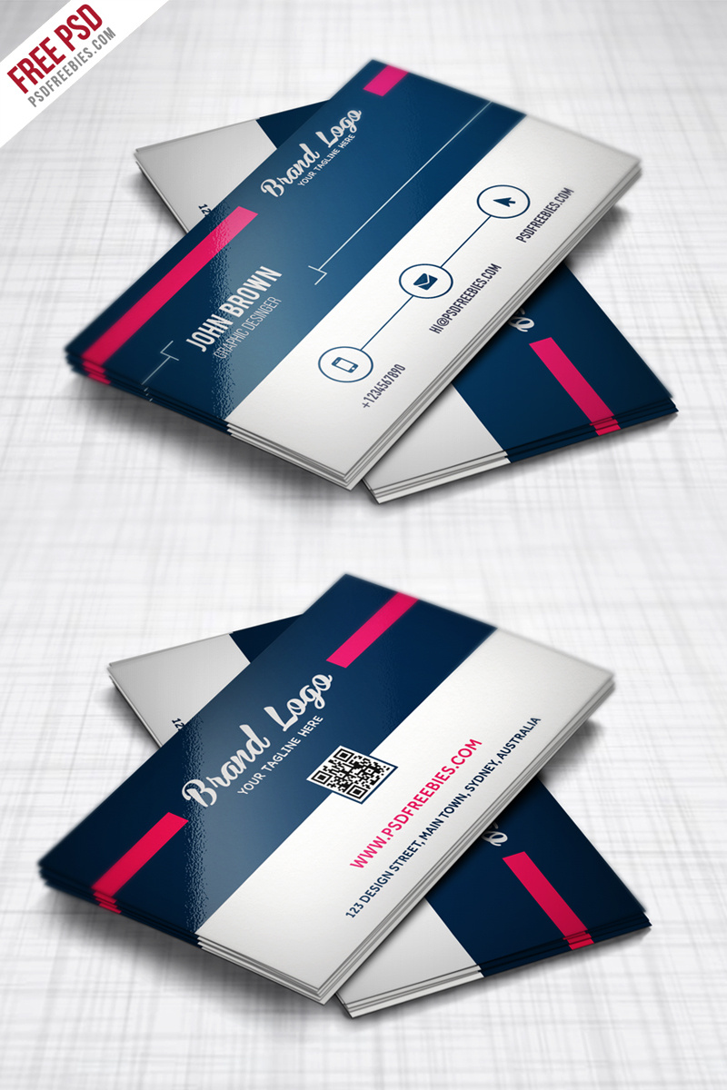 Dribbble Modern business card design template free psd preview jpg By 