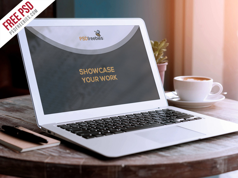 Macbook Air Mockup PSD Freebie note book free psd psd mockup mockup psd mockup template apple macbook psd mockup free bownload showcase freebie macbook air