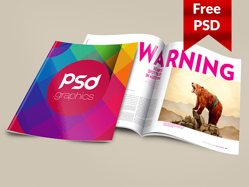 Download Freebie Brochure Magazine Mockup Psd By Psd Freebies On Dribbble PSD Mockup Templates