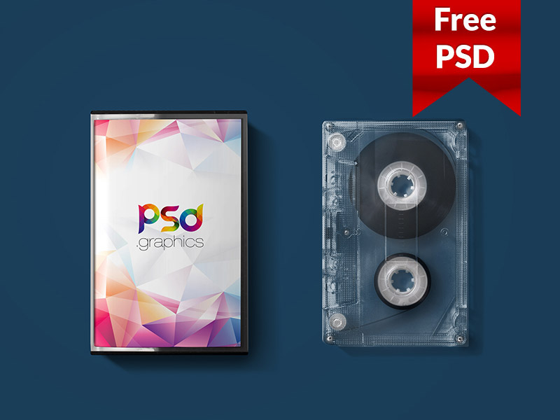 Download Freebie: Audio Cassette Cover Mockup Free PSD by PSD Freebies on Dribbble