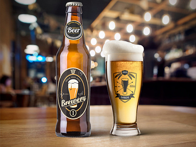 Download Free Mockup Beer Bottle And Glass Mockup Psd By Psd Freebies On Dribbble