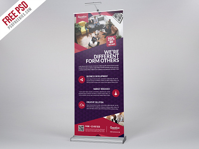 Freebie : Multipurpose Corporate Roll Up Banner Free PSD advertisement banner psd business rollup banner corporate rollup banner free psd psd rollup banner psd stand display banner standy psd