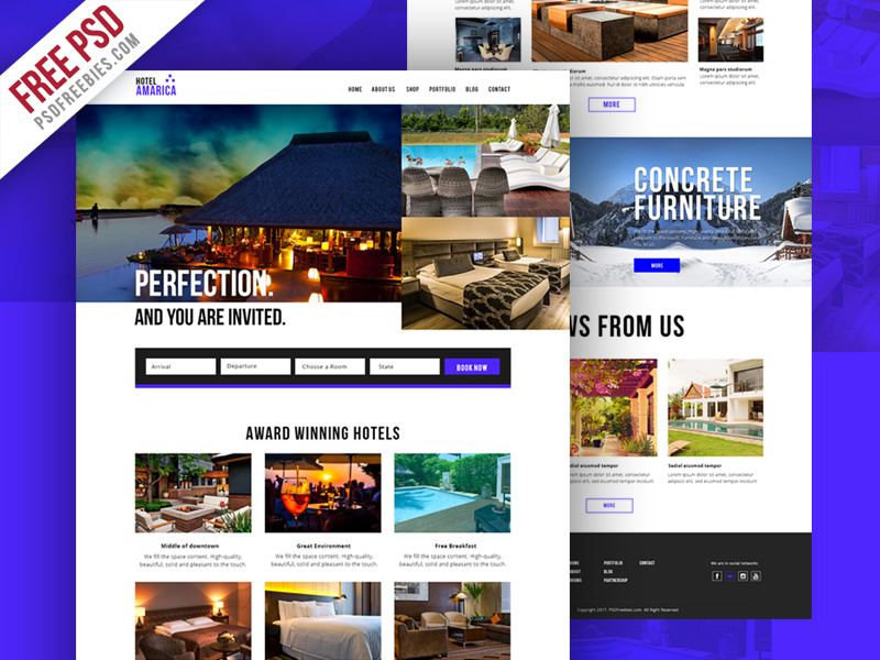 Freebie Hotel Booking Website Template PSD By PSD Freebies On Dribbble