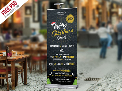 Free Psd Christmas Party Roll Up Banner Psd By Psd Freebies On Dribbble