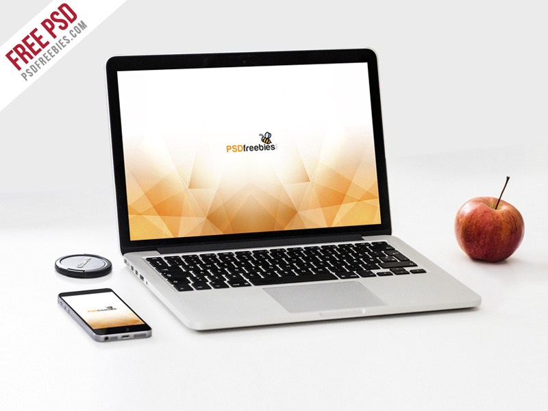 Download Free PSD : Macbook Pro and Phone Mockup Template PSD by ... PSD Mockup Templates