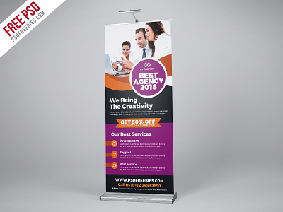 Free PSD : Professional Agency Roll Up Banner PSD Template