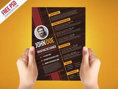 creative graphic designer resume template psd_1x