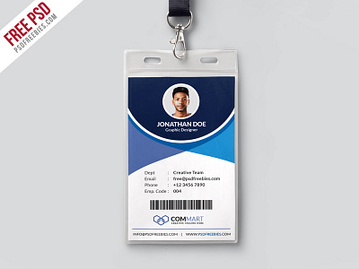 Free PSD : Corporate Office Identity Card Template PSD company identity card corporate card exclusive free free id card psd free psd freebie id card psd