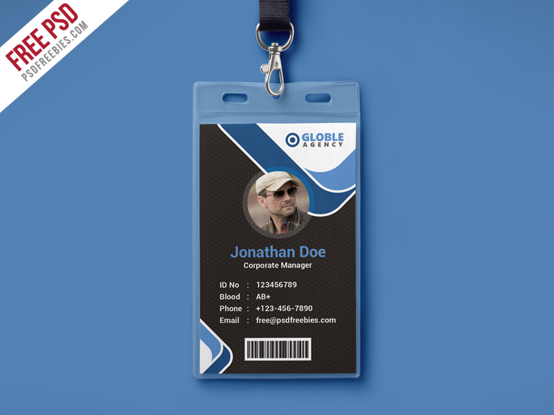 Free PSD Multipurpose Dark Office ID Card PSD Template by PSD