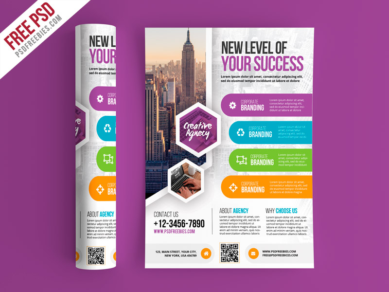  Free  PSD  Multipurpose Business  Flyer  PSD  Template  by PSD  