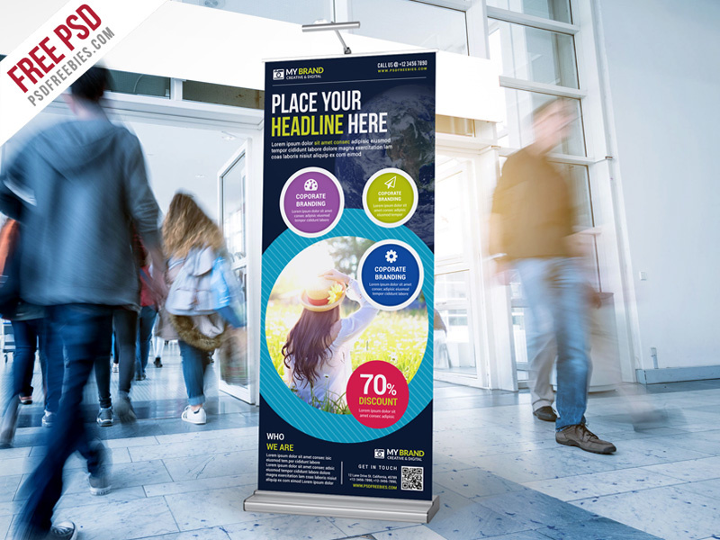 Free PSD : Multipurpose Advertising Roll-Up Banner PSD by PSD Freebies